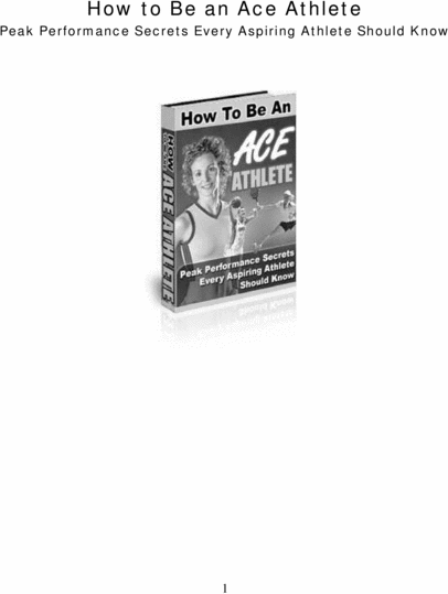 Product picture How to be an Ace athlete